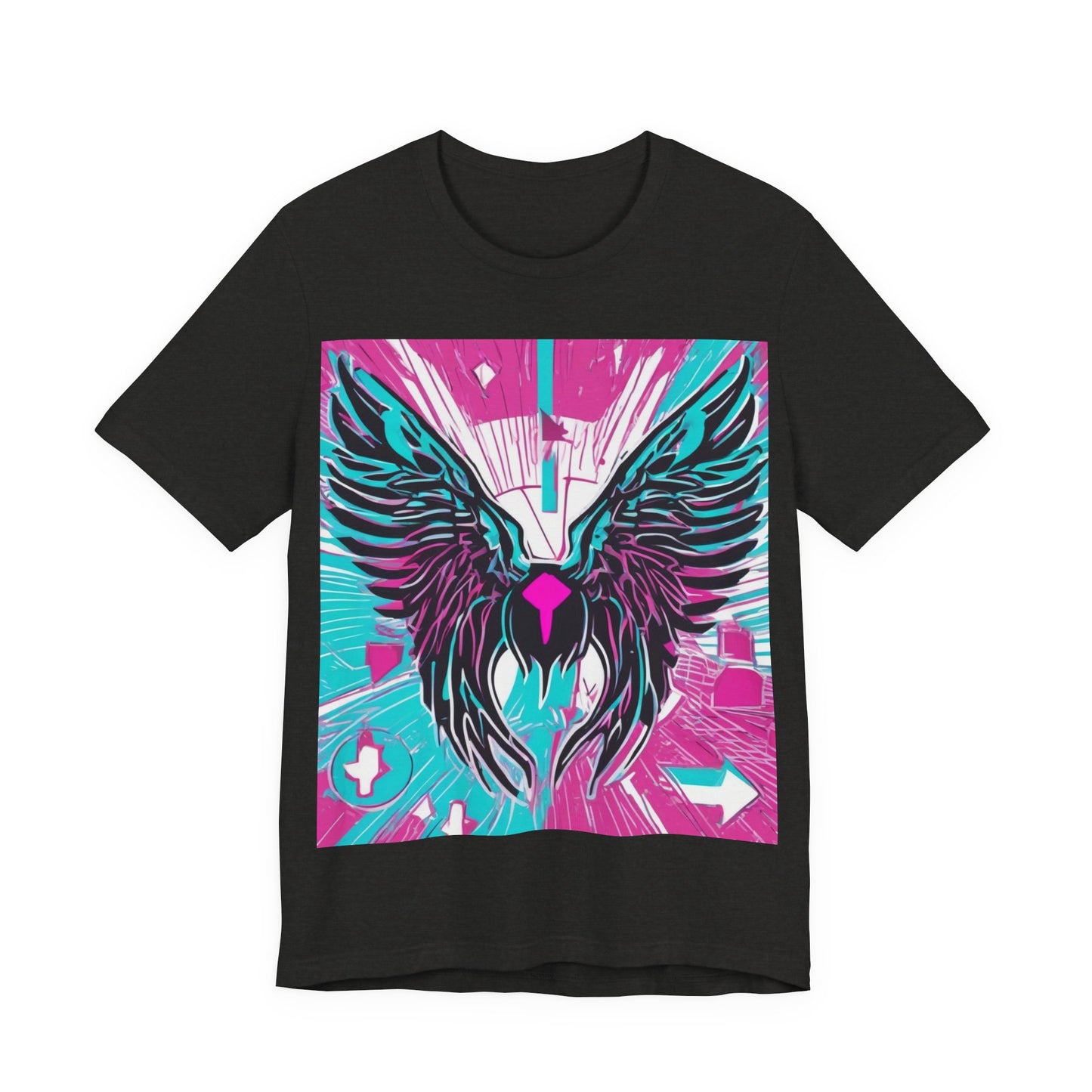 boostlete-am-crew-icon-wings-outline-line-art-0282 — Unisex Jersey Short Sleeve (B+C 3001)