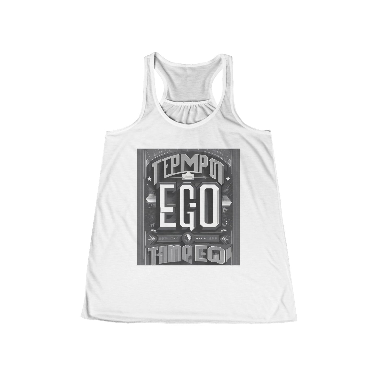 boostlete-mile-by-mile-type-tempo-over-ego-banner-modern-0093 — Women's Flowy Racerback Tank (B+C 8800)
