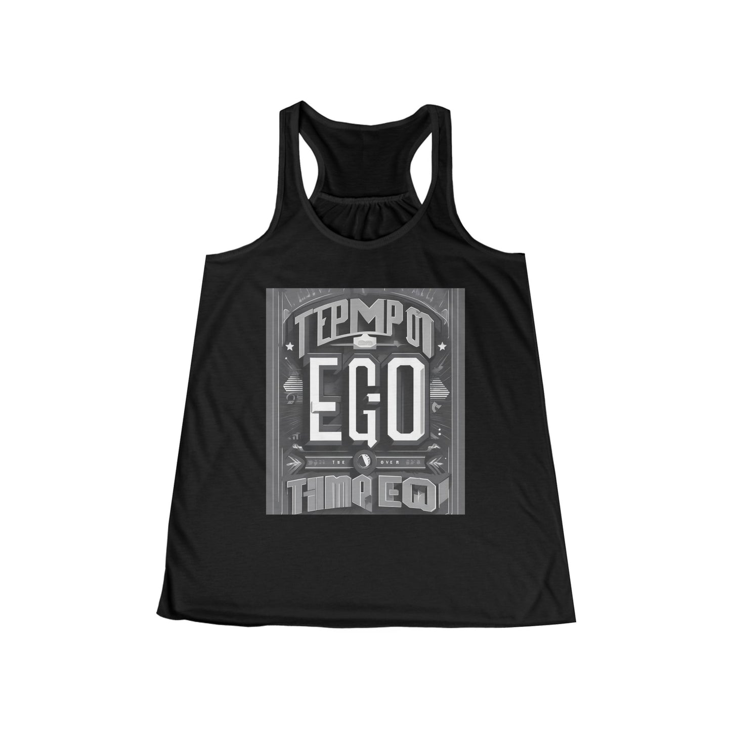 boostlete-mile-by-mile-type-tempo-over-ego-banner-modern-0093 — Women's Flowy Racerback Tank (B+C 8800)