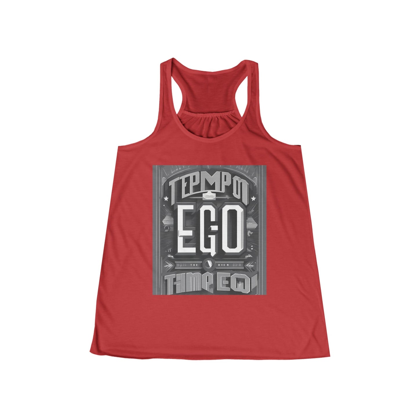boostlete-mile-by-mile-type-tempo-over-ego-banner-modern-0093 — Women's Flowy Racerback Tank (B+C 8800)