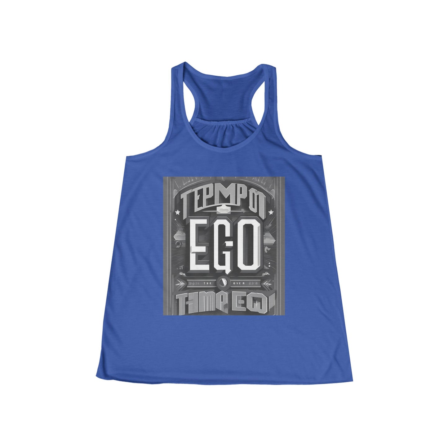 boostlete-mile-by-mile-type-tempo-over-ego-banner-modern-0093 — Women's Flowy Racerback Tank (B+C 8800)