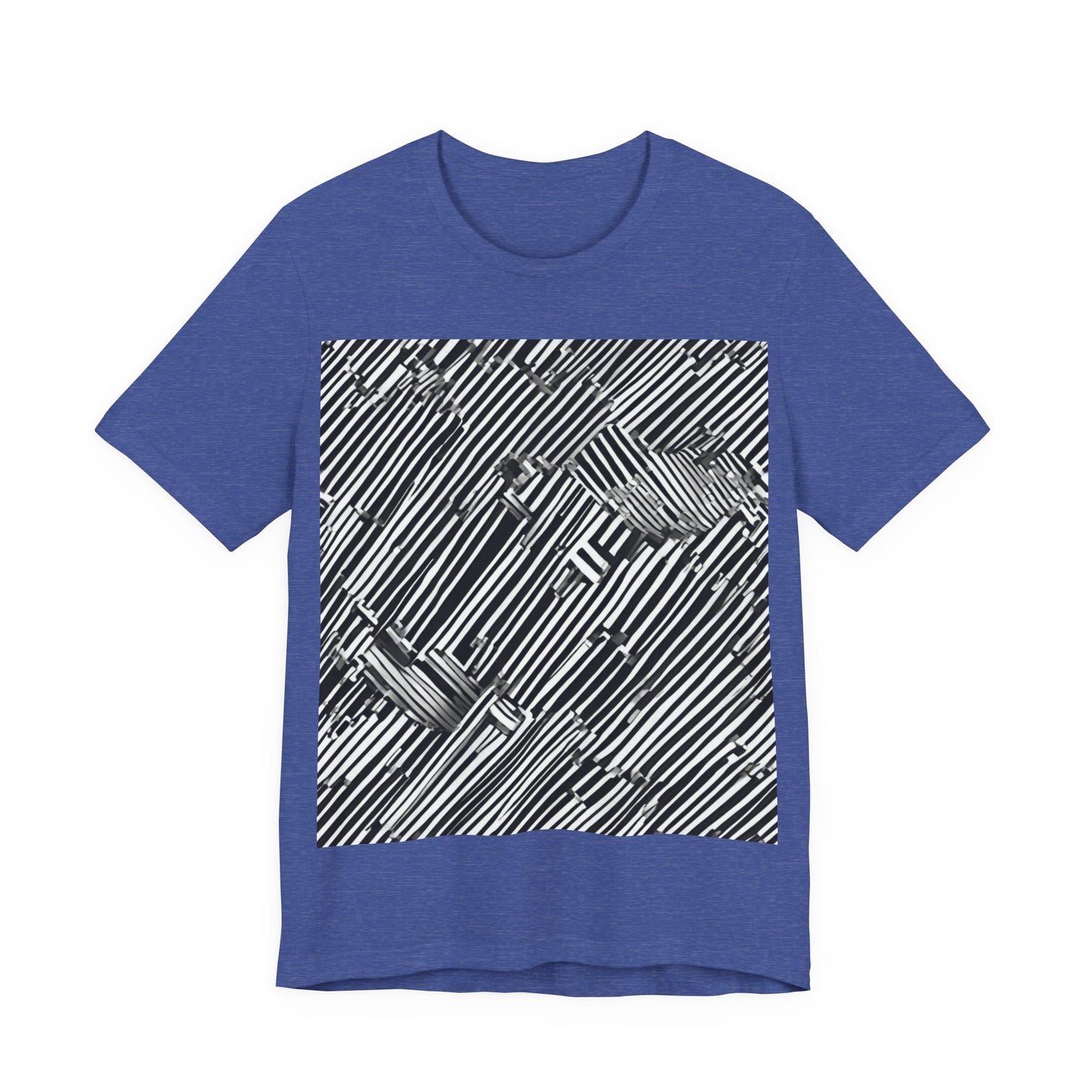 boostlete-mile-by-mile-pattern-barcode-monoline-0059 — Unisex Jersey Short Sleeve (B+C 3001)