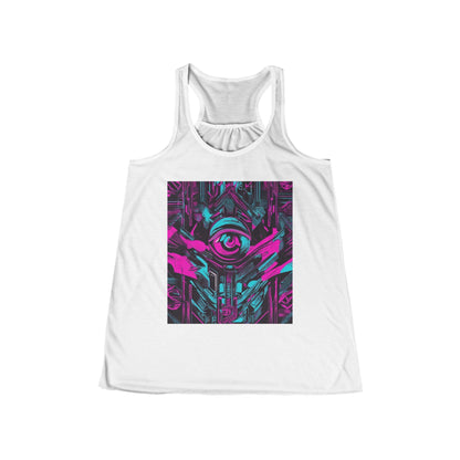 boostlete-iron-intent-type-eyes-up-forward-big-line-art-0065 — Women's Flowy Racerback Tank (B+C 8800)
