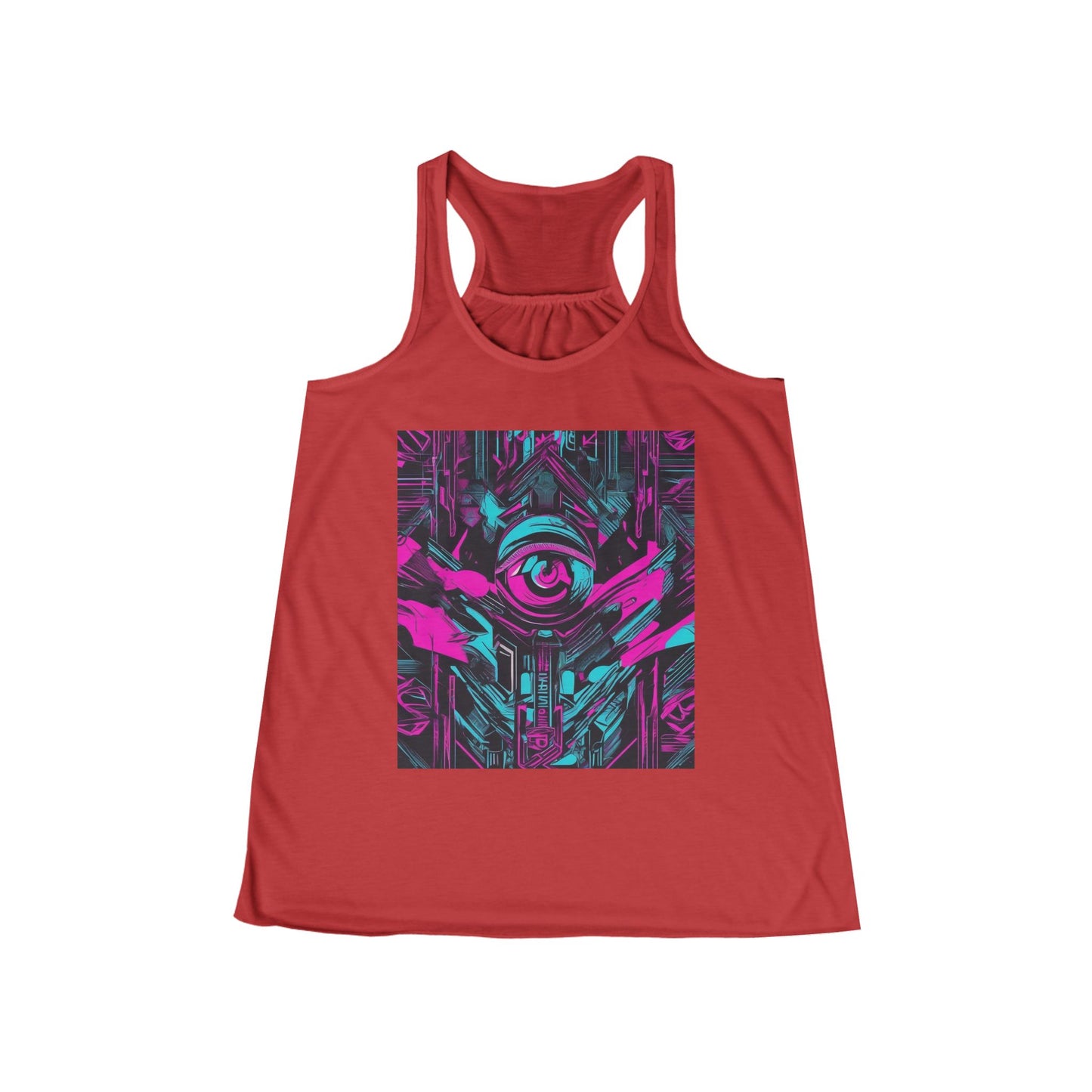 boostlete-iron-intent-type-eyes-up-forward-big-line-art-0065 — Women's Flowy Racerback Tank (B+C 8800)