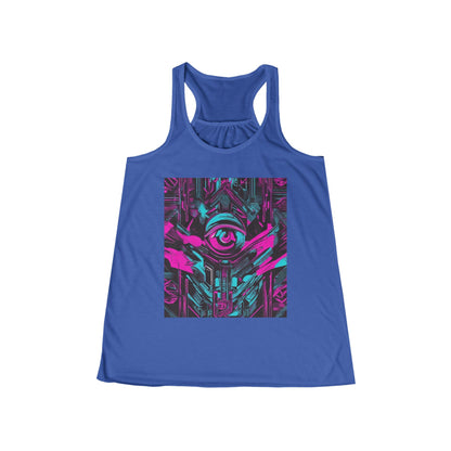 boostlete-iron-intent-type-eyes-up-forward-big-line-art-0065 — Women's Flowy Racerback Tank (B+C 8800)