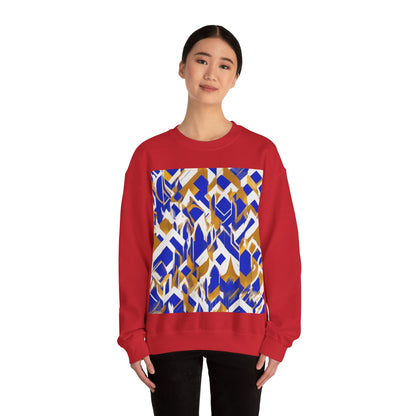 boostlete-field-day-icon-flame-glitch-geometric-0090 — Unisex Heavy Blend Crewneck Sweatshirt (Gildan)