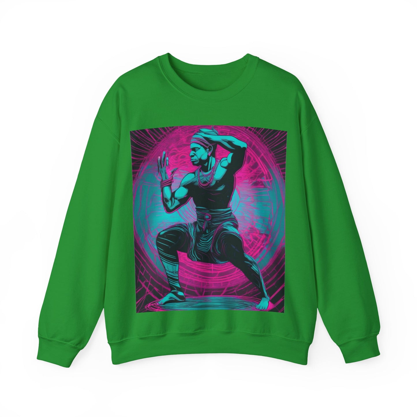 boostlete-rise-grind-scene-yogi-motion-line-art-0240 — Unisex Heavy Blend Crewneck Sweatshirt (Gildan)
