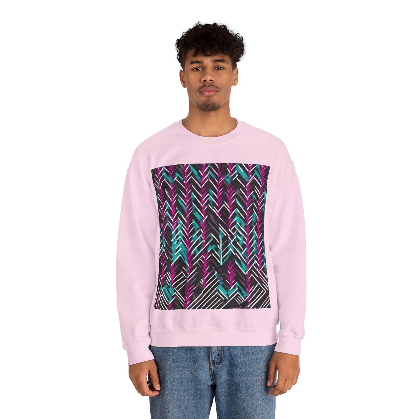 boostlete-recovery-progress-pattern-chevron-retro-0243 — Unisex Heavy Blend Crewneck (G18000)