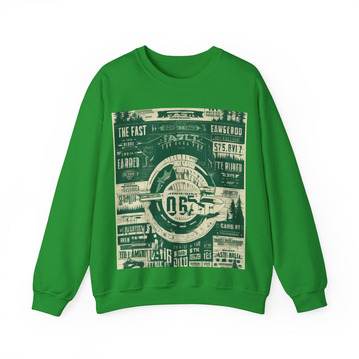 boostlete-mile-by-mile-type-fast-is-earned-big-blueprint-0041 — Unisex Heavy Blend Crewneck Sweatshirt (Gildan)