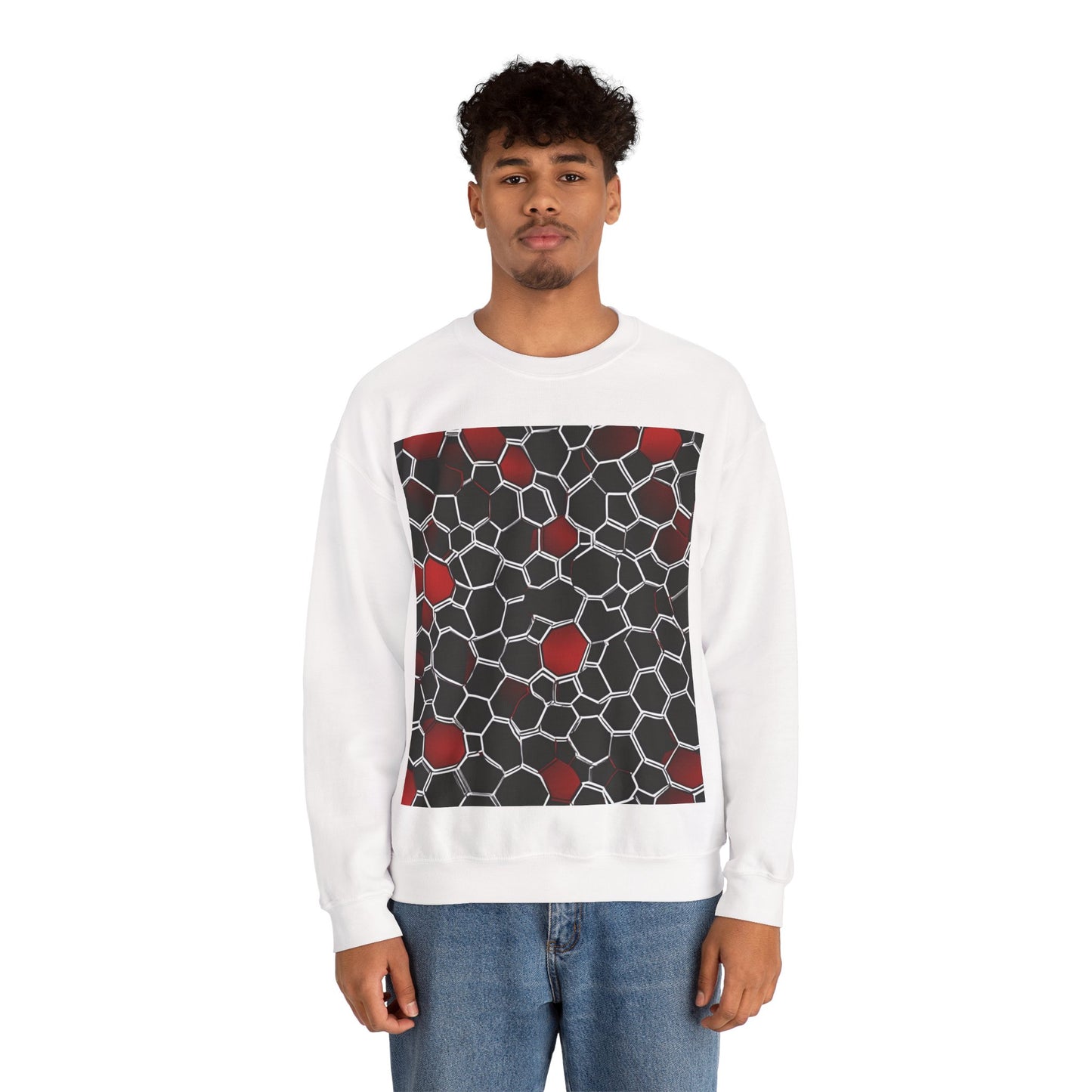 boostlete-quiet-power-pattern-hex-vector-0039 — Unisex Heavy Blend Crewneck (G18000)