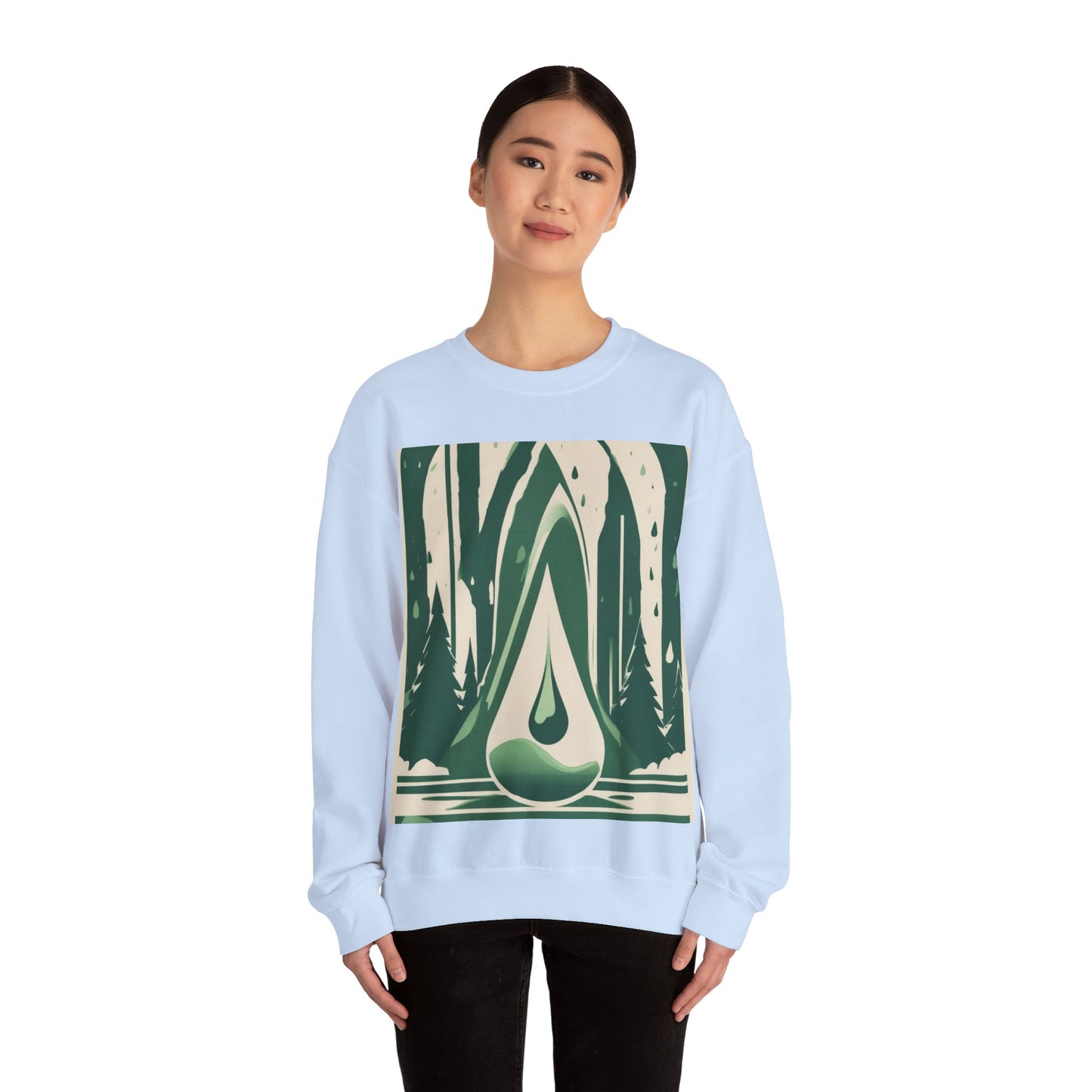 boostlete-quiet-power-icon-water-glitch-retro-0186 — Unisex Heavy Blend Crewneck (G18000)