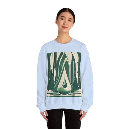 boostlete-quiet-power-icon-water-glitch-retro-0186 — Unisex Heavy Blend Crewneck (G18000)