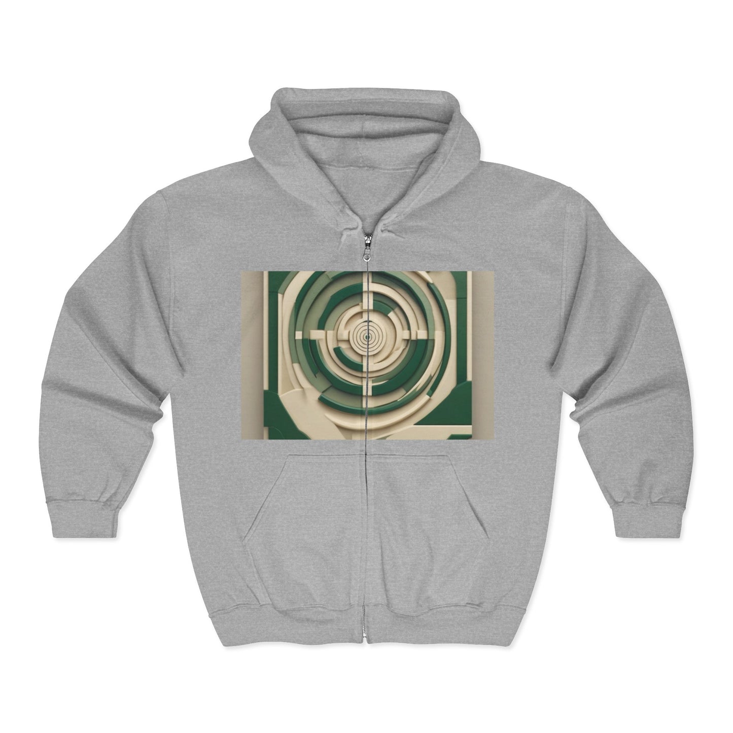 boostlete-mile-by-mile-icon-target-3d-modern-0306 — Unisex Heavy Blend Full-Zip Hooded Sweatshirt