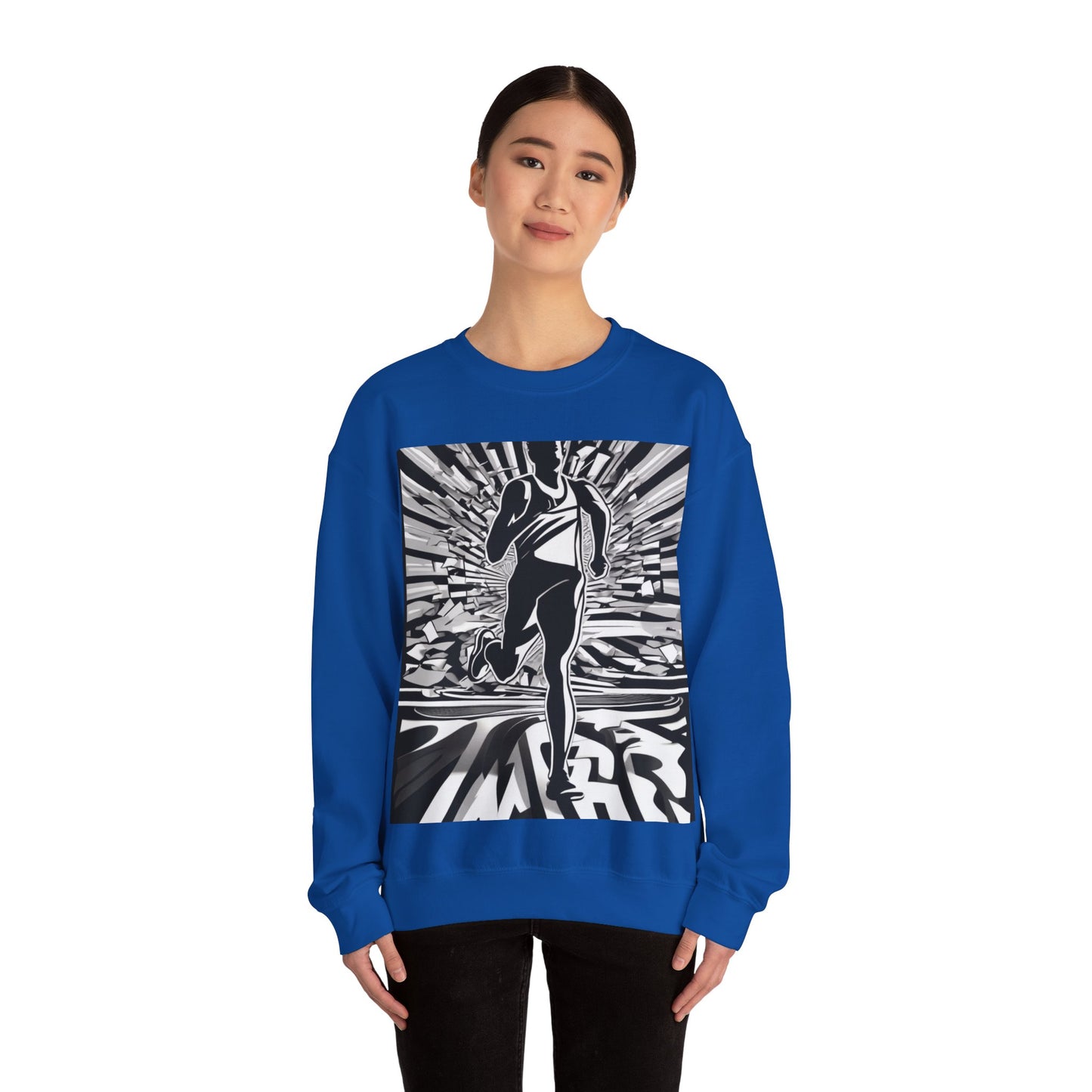 boostlete-field-day-scene-marathoner-3d-athletic-0116 — Unisex Heavy Blend Crewneck Sweatshirt (Gildan)