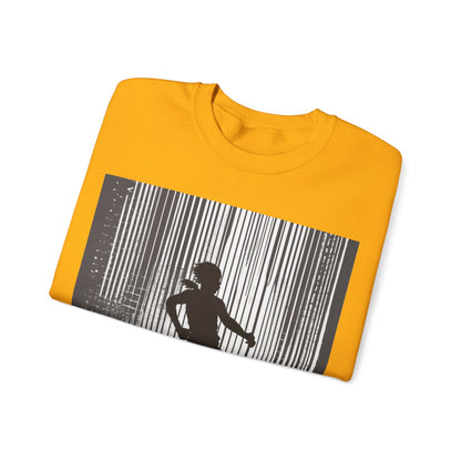 boostlete-am-crew-scene-hurdler-halftone-badge-0956 — Unisex Heavy Blend Crewneck (G18000)