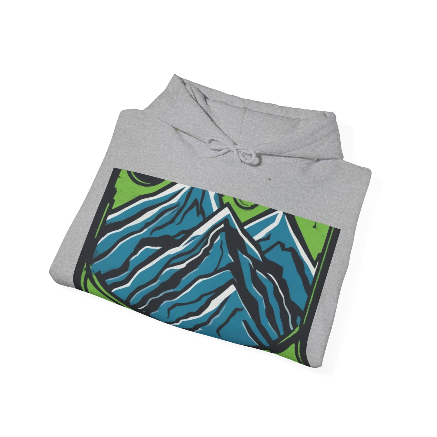 boostlete-pr-season-icon-mountain-grainy-badge-0154 — Unisex Heavy Blend Hooded Sweatshirt (Gildan)