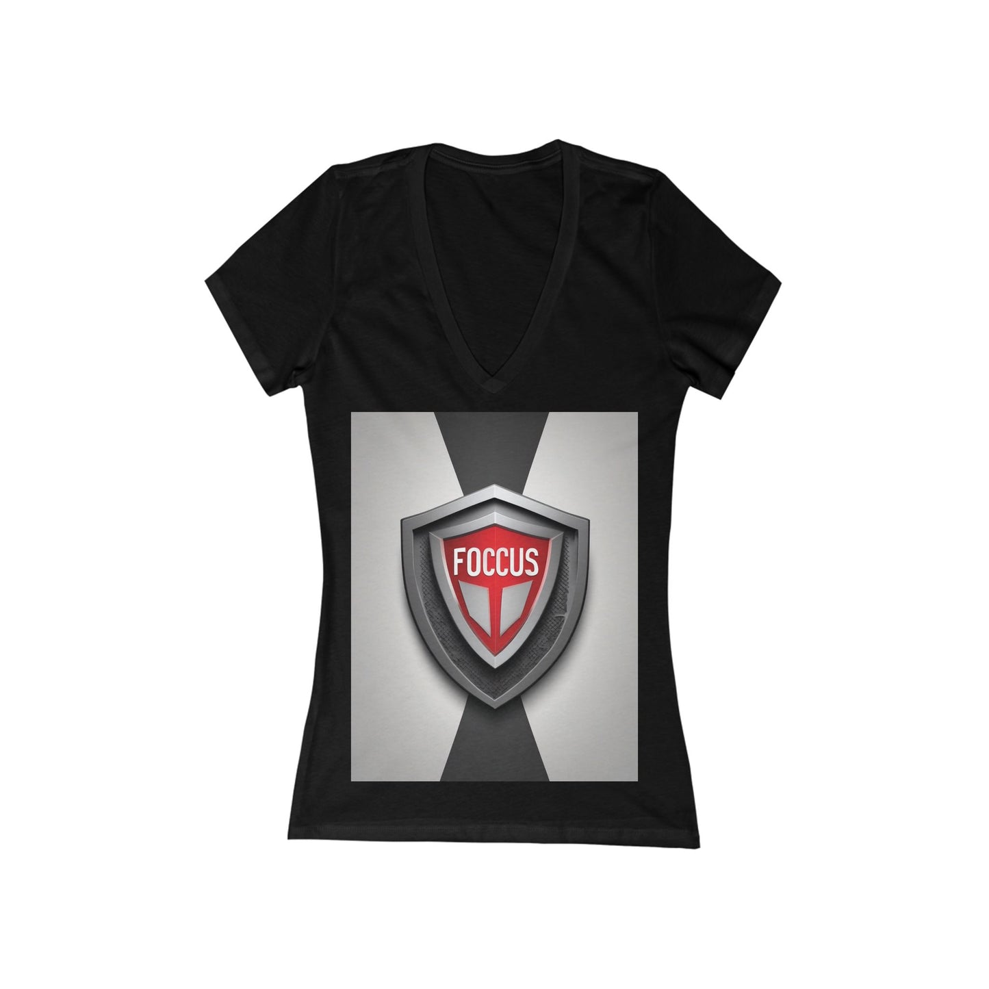 boostlete-mile-by-mile-icon-shield-soft-paper-0114 — Women's Deep V-Neck Tee (B+C 6035)