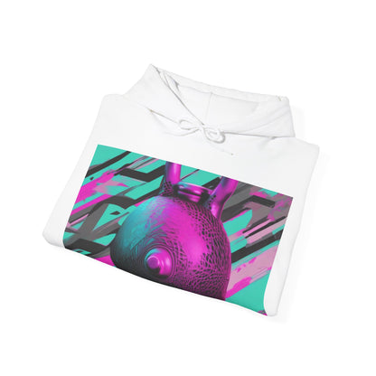 boostlete-mile-by-mile-scene-kettlebell-3d-monoline-1364 — Unisex Heavy Blend Hoodie (G18500)