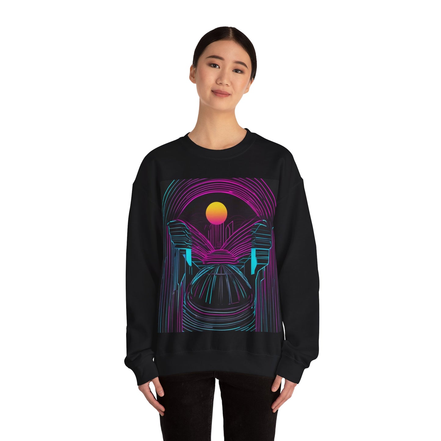 boostlete-rise-grind-icon-sunrise-motion-paper-0962 — Unisex Heavy Blend Crewneck (G18000)