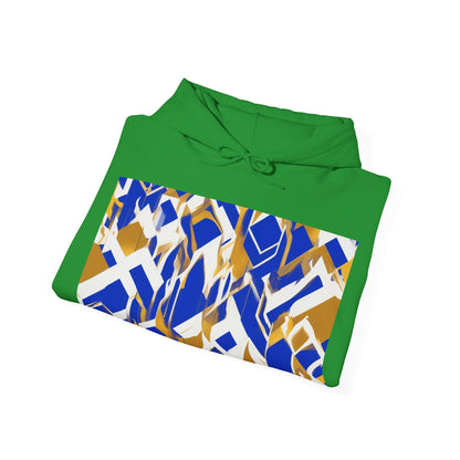 boostlete-field-day-icon-flame-glitch-geometric-0090 — Unisex Heavy Blend Hooded Sweatshirt (Gildan)