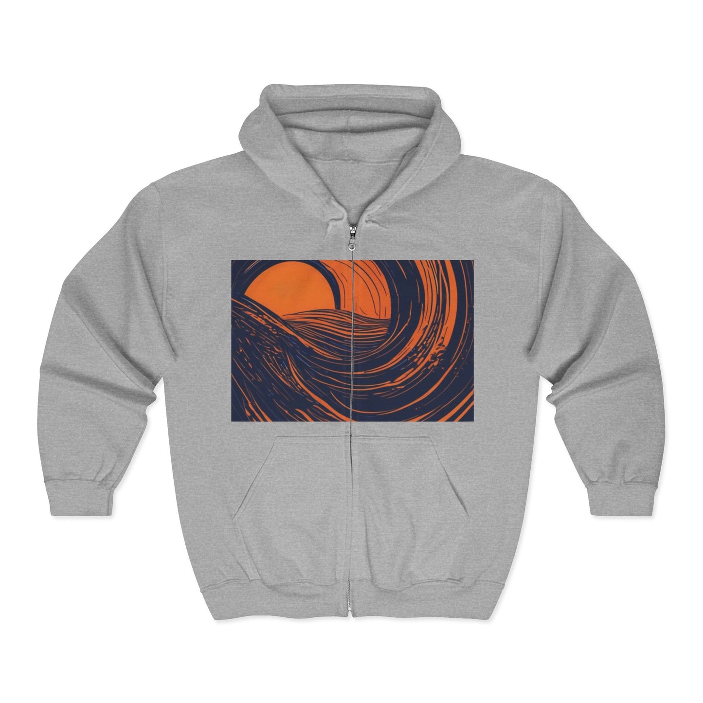 boostlete-rise-grind-icon-sunrise-speed-line-art-0202 — Unisex Heavy Blend Full-Zip Hooded Sweatshirt