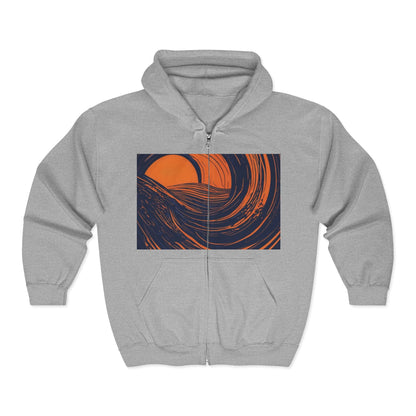 boostlete-rise-grind-icon-sunrise-speed-line-art-0202 — Unisex Heavy Blend Full-Zip Hooded Sweatshirt