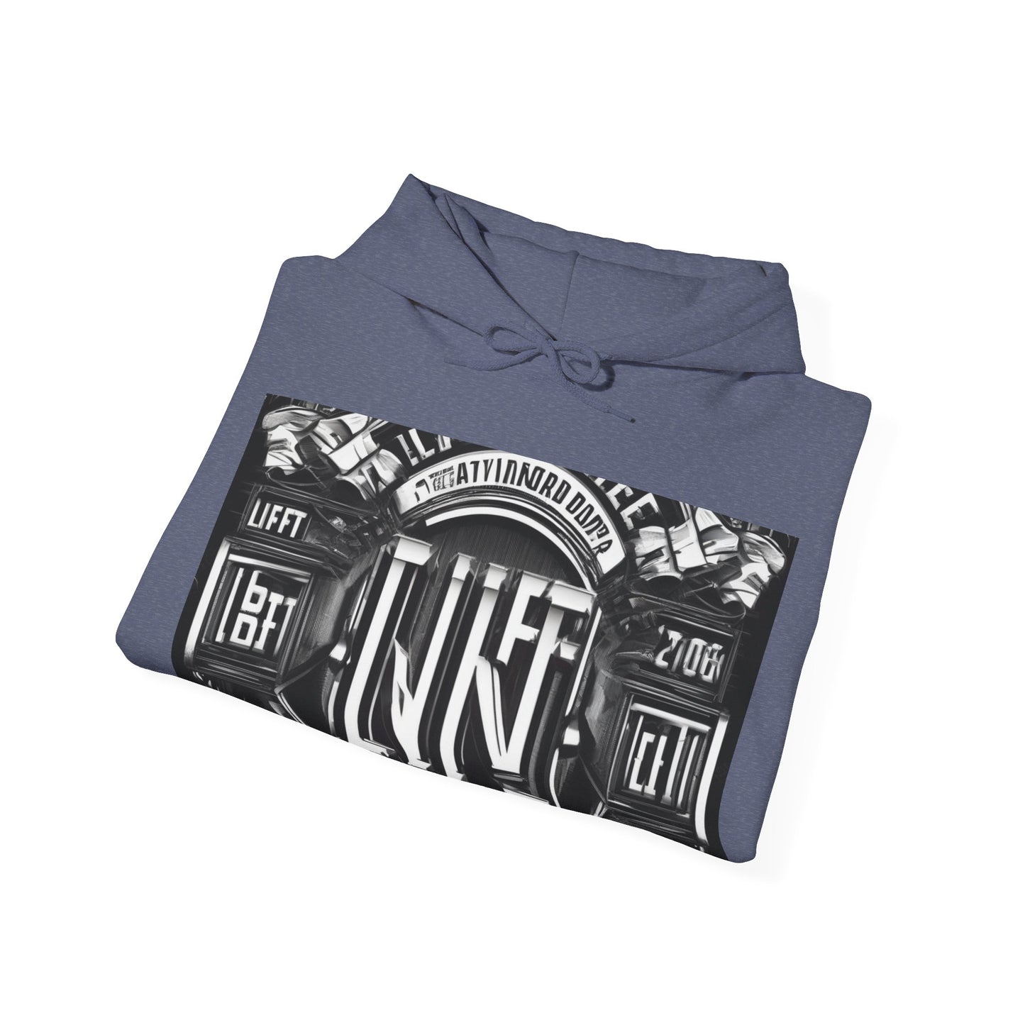 boostlete-am-crew-type-lift-the-standard-banner-engraved-0665 — Unisex Heavy Blend Hoodie (G18500)