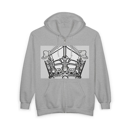 boostlete-quiet-power-icon-crown-outline-badge-0130 — Unisex Heavy Blend Full-Zip Hooded Sweatshirt