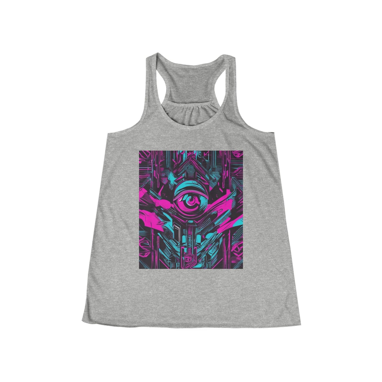 boostlete-iron-intent-type-eyes-up-forward-big-line-art-0065 — Women's Flowy Racerback Tank (B+C 8800)