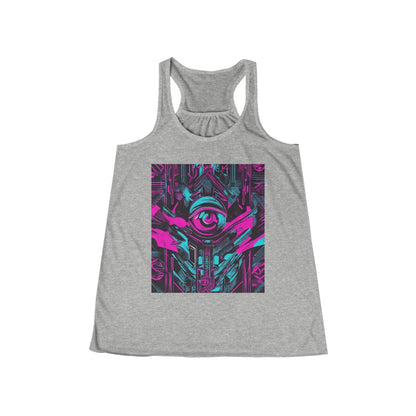 boostlete-iron-intent-type-eyes-up-forward-big-line-art-0065 — Women's Flowy Racerback Tank (B+C 8800)