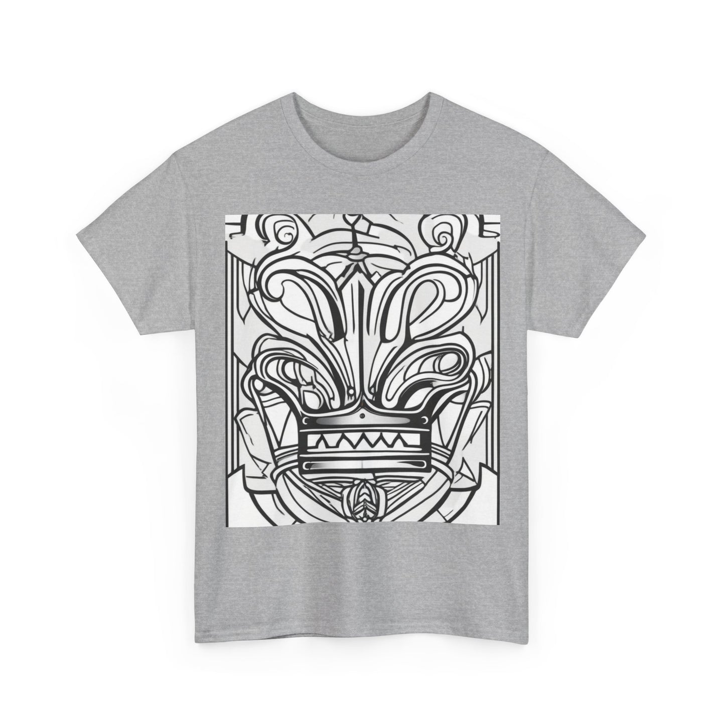 boostlete-boost-mode-icon-crown-offset-line-art-0190 — Unisex Heavy Cotton Tee (Gildan 5000)