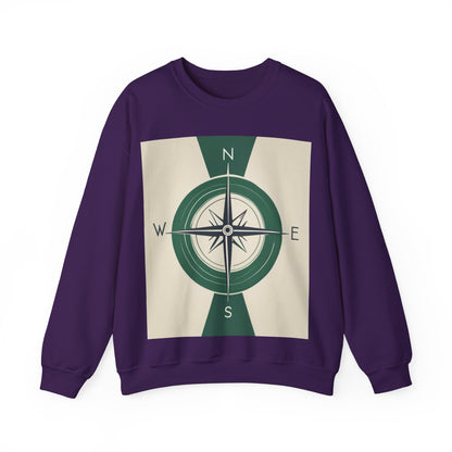boostlete-iron-intent-icon-compass-soft-blueprint-0614 — Unisex Heavy Blend Crewneck (G18000)