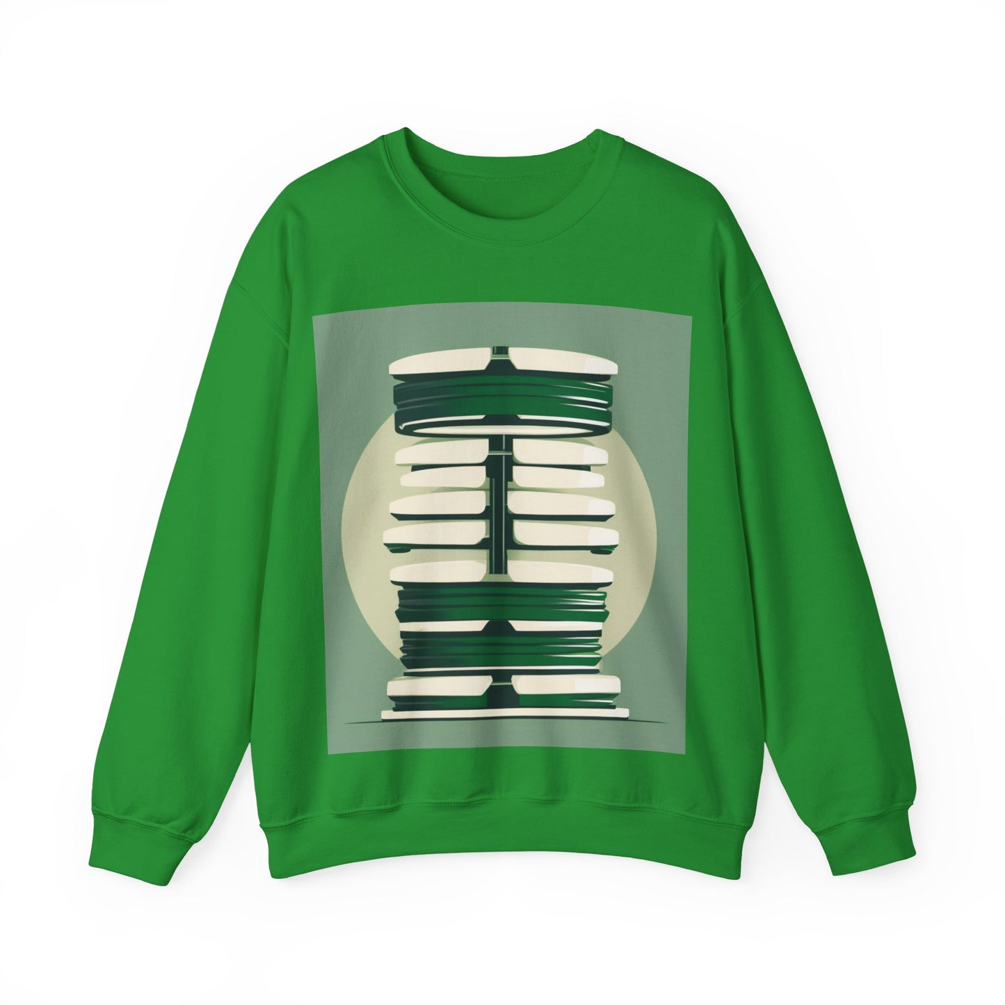 boostlete-recovery-progress-icon-barbell-glitch-vector-1746 — Unisex Heavy Blend Crewneck (G18000)