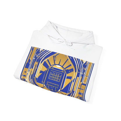 boostlete-mile-by-mile-icon-battery-motion-monoline-0002 — Unisex Heavy Blend Hooded Sweatshirt (Gildan)