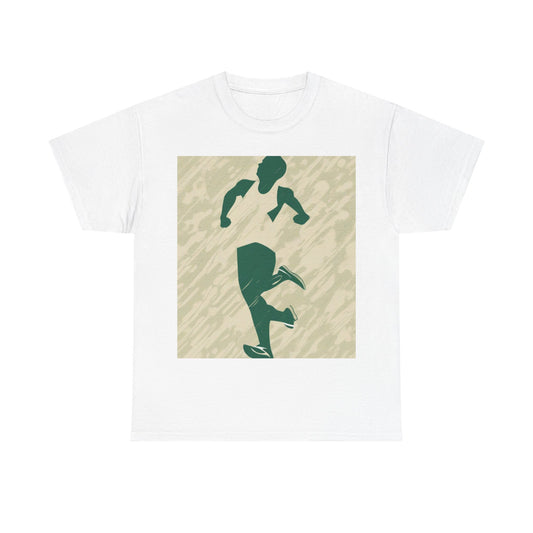 boostlete-am-crew-icon-runner-grainy-blueprint-0134 — Unisex Heavy Cotton Tee (Gildan 5000)