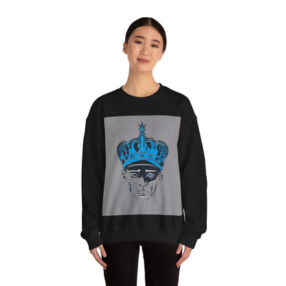 boostlete-am-crew-icon-crown-grainy-monoline-0022 — Unisex Heavy Blend Crewneck Sweatshirt (Gildan)