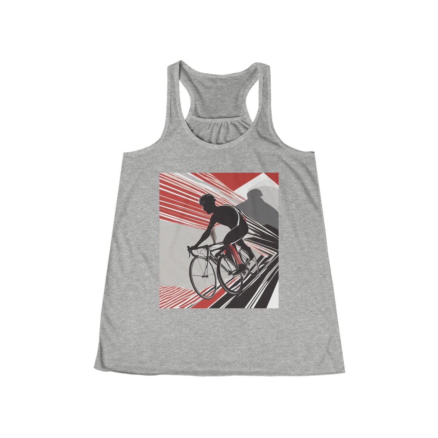 boostlete-boost-mode-scene-cyclist-speed-geometric-0208 — Women's Flowy Racerback Tank (B+C 8800)