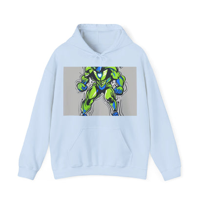 boostlete-quiet-power-type-boost-mode-on-outline-over-solid-modern-0741 — Unisex Heavy Blend Hoodie (G18500)