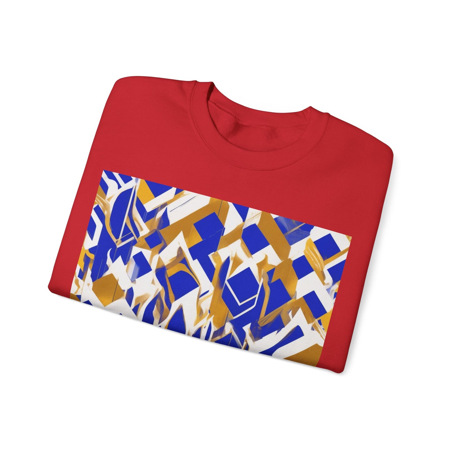 boostlete-field-day-icon-flame-glitch-geometric-0090 — Unisex Heavy Blend Crewneck Sweatshirt (Gildan)