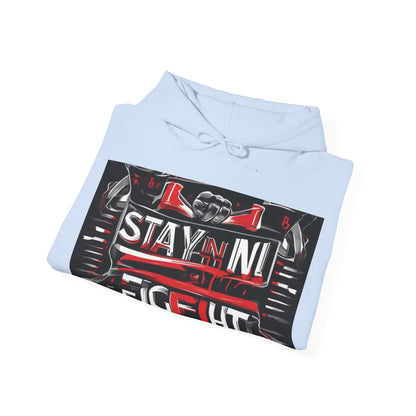 boostlete-rise-grind-type-stay-in-the-fight-banner-retro-1441 — Unisex Heavy Blend Hoodie (G18500)