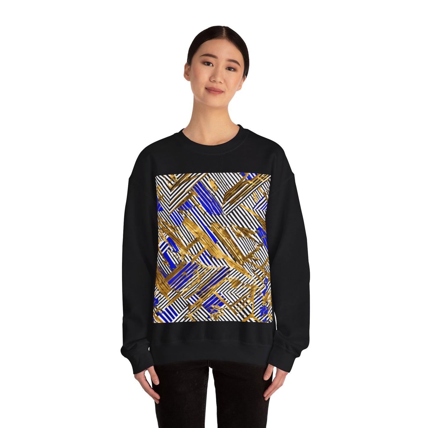boostlete-boost-mode-pattern-diagonal-monoline-0015 — Unisex Heavy Blend Crewneck Sweatshirt (Gildan)