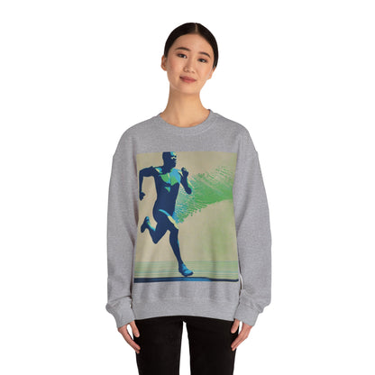boostlete-am-crew-scene-sprinter-halftone-engraved-0092 — Unisex Heavy Blend Crewneck Sweatshirt (Gildan)