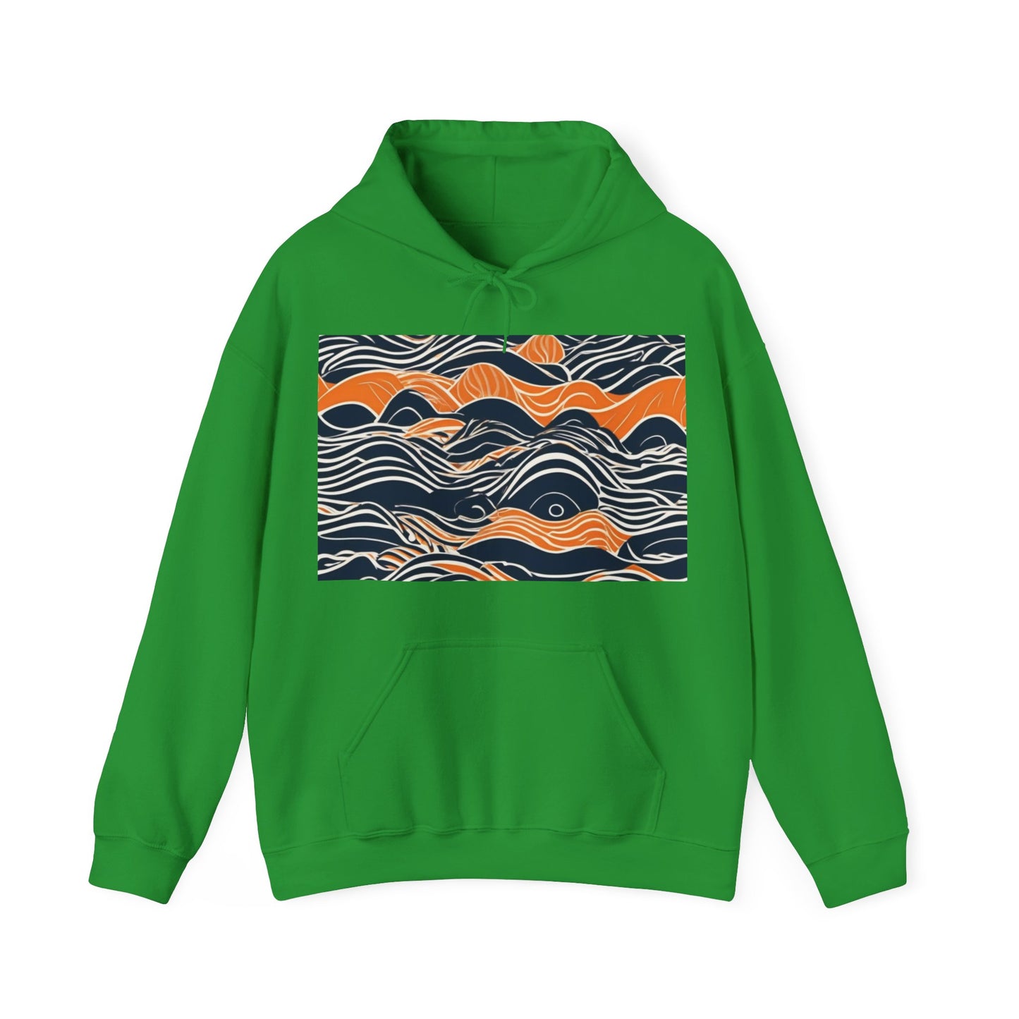 boostlete-iron-intent-type-small-wins-big-waves-outline-over-solid-geometric-0261 — Unisex Heavy Blend Hooded Sweatshirt (Gildan)
