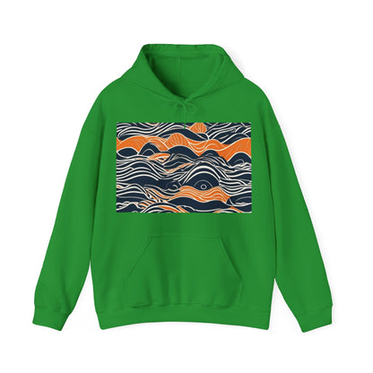boostlete-iron-intent-type-small-wins-big-waves-outline-over-solid-geometric-0261 — Unisex Heavy Blend Hooded Sweatshirt (Gildan)