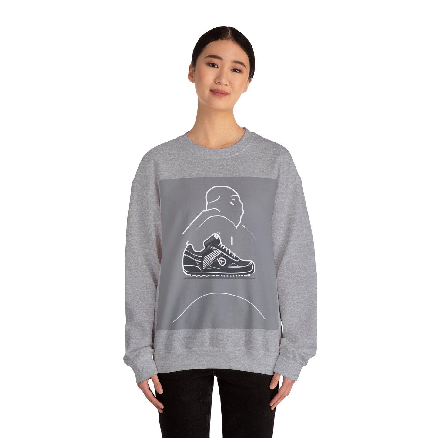 boostlete-boost-mode-icon-sneaker-offset-vector-0166 — Unisex Heavy Blend Crewneck Sweatshirt (Gildan)