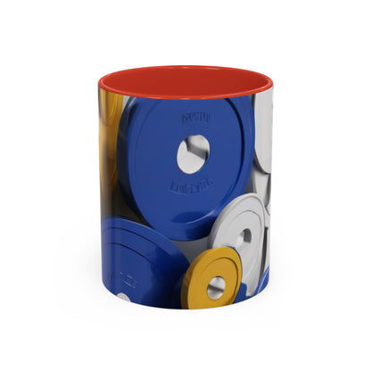 boostlete-field-day-icon-barbell-offset-geometric-0150 — Accent Mug 11oz/15oz