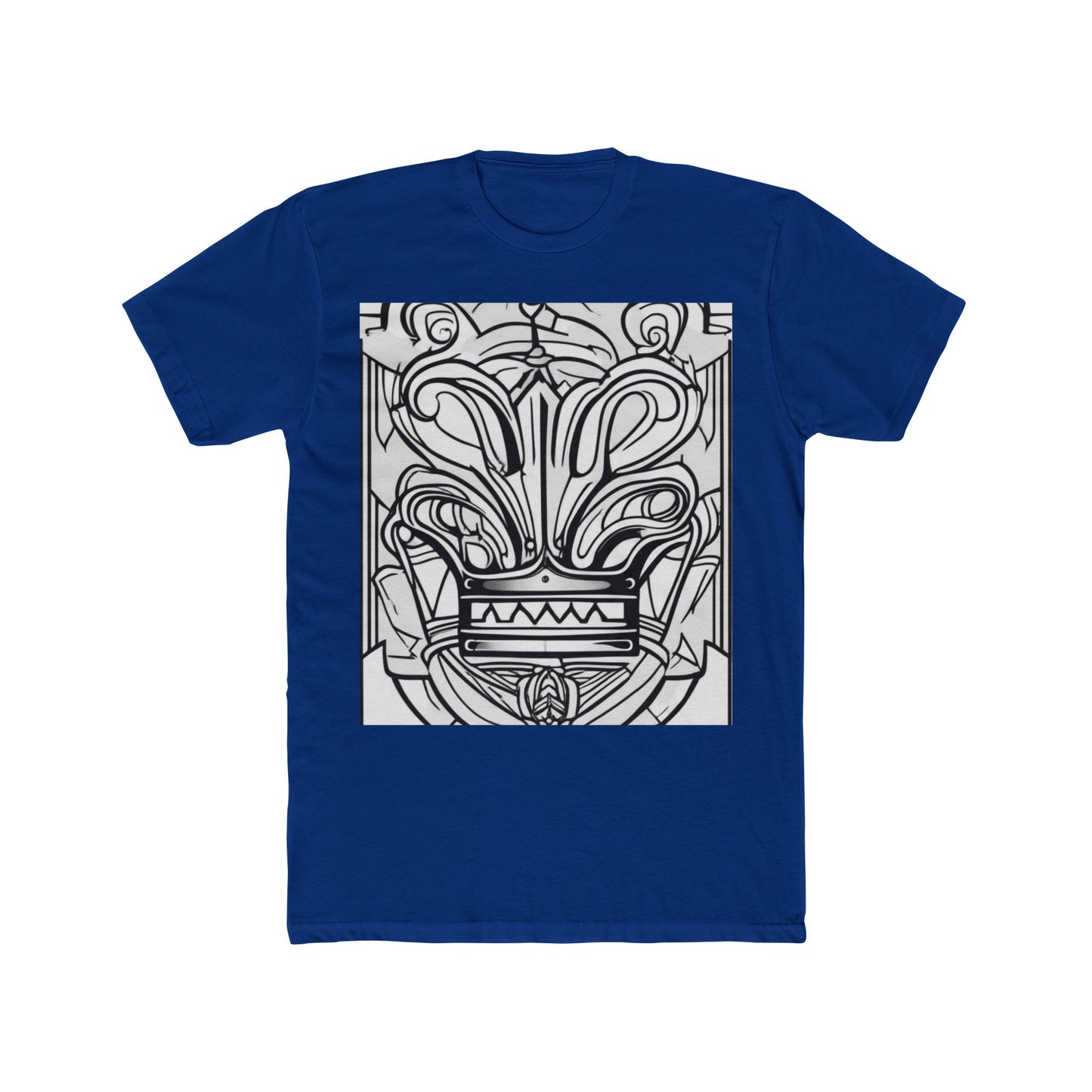 boostlete-boost-mode-icon-crown-offset-line-art-0190 — Unisex Cotton Crew Tee (NL 3600)