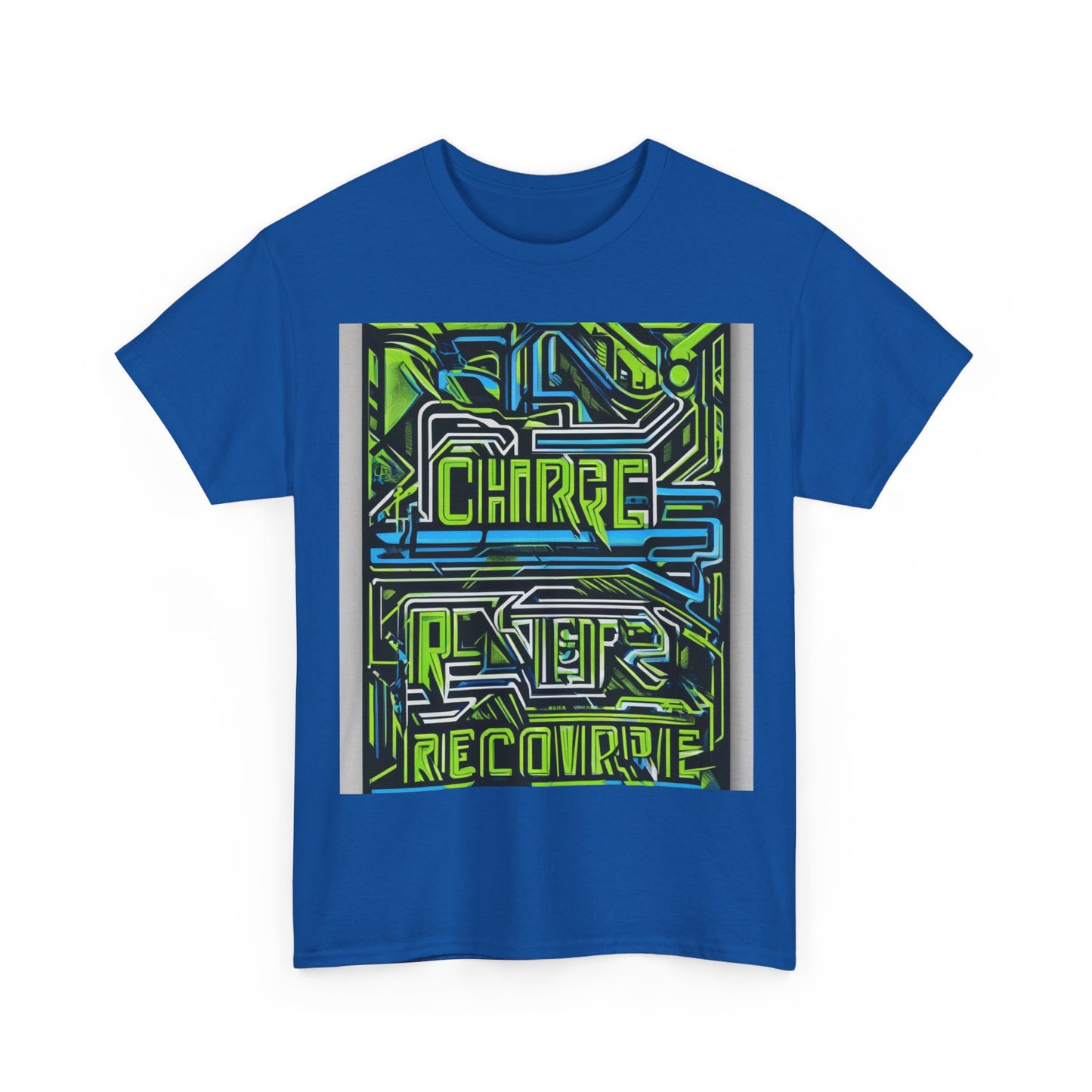 boostlete-pr-season-type-charge-train-recover-outline-over-solid-geometric-0129 — Unisex Heavy Cotton Tee (Gildan 5000)