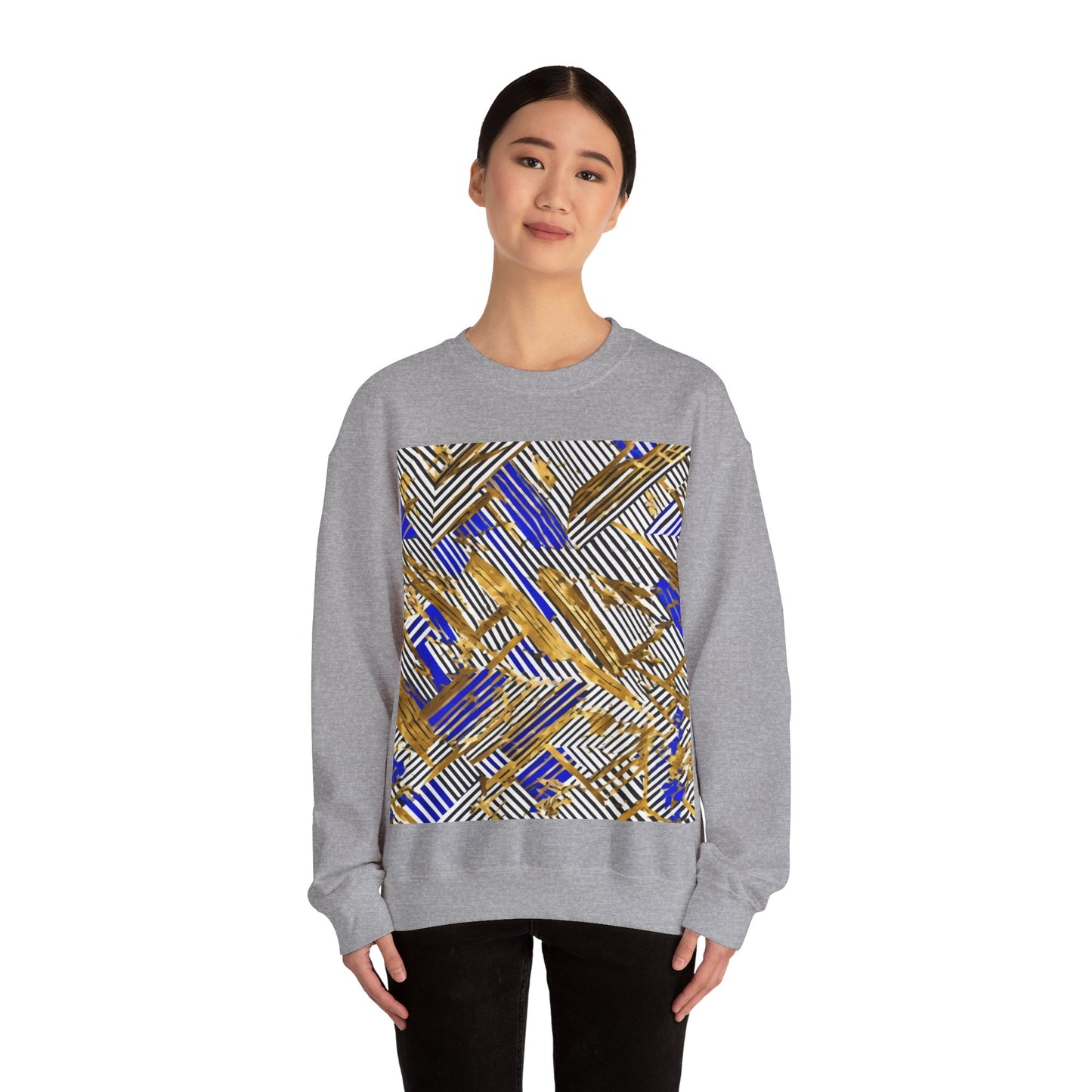boostlete-boost-mode-pattern-diagonal-monoline-0015 — Unisex Heavy Blend Crewneck Sweatshirt (Gildan)