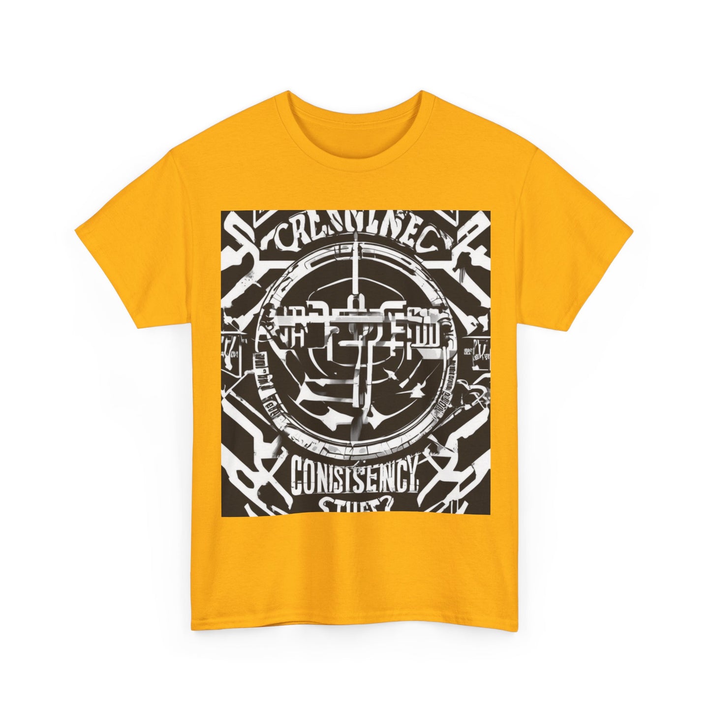 boostlete-am-crew-type-consistency-is-the-flex-centered-industrial-0137 — Unisex Heavy Cotton Tee (Gildan 5000)